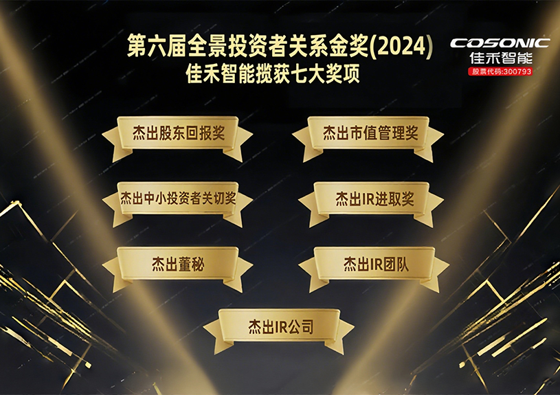 9001cc金沙以诚为本智能揽获第六届全景投资者关系金奖(2024)七大奖项！
